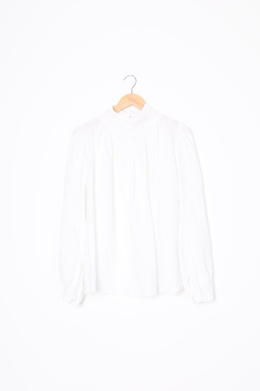 ellis Womens White Blouse Size 8