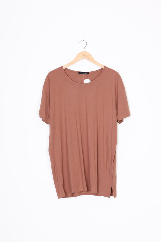 Kneufermann Womens Brown T-shirt Size S