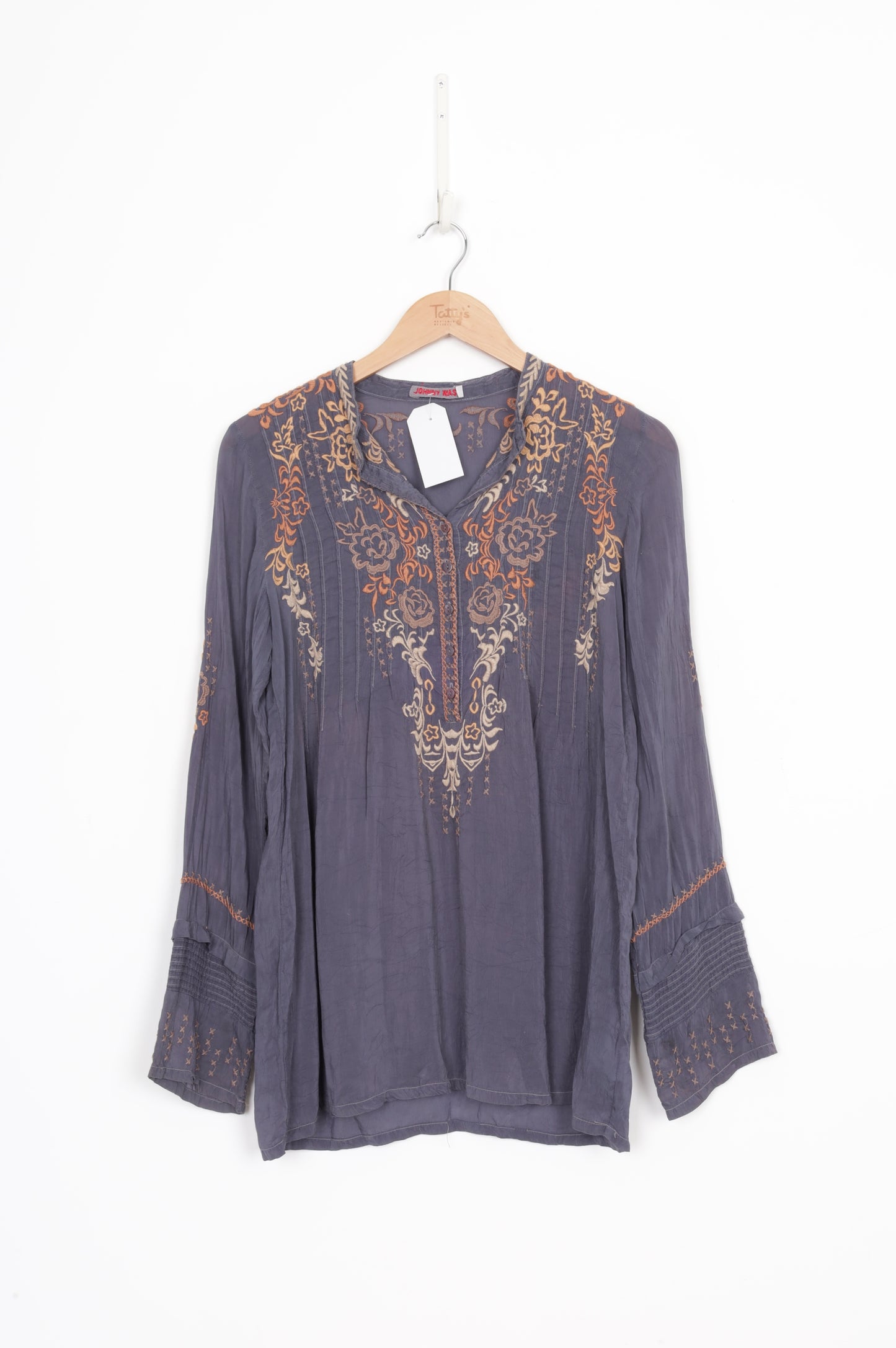 johnny was Womens Grey Blouse Size S