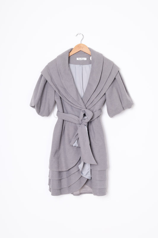 Max Mara Womens Grey Coat Size 2