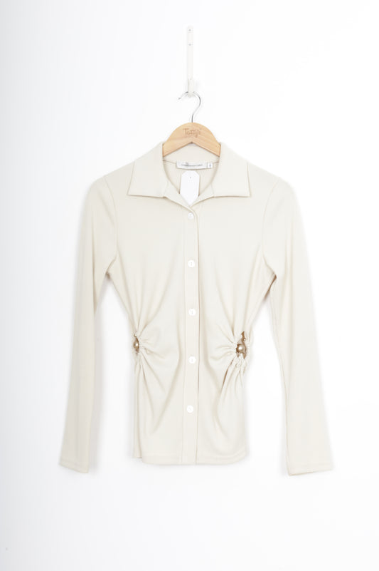 Christopher Esber Womens Cream Shirt Size 10