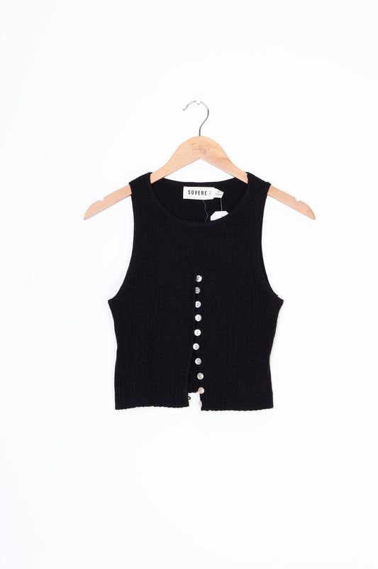 Sovere  Womens Black Top Size 8