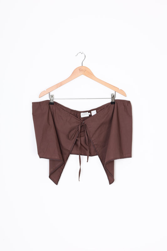 Deiji Studios Womens Brown Top Size S