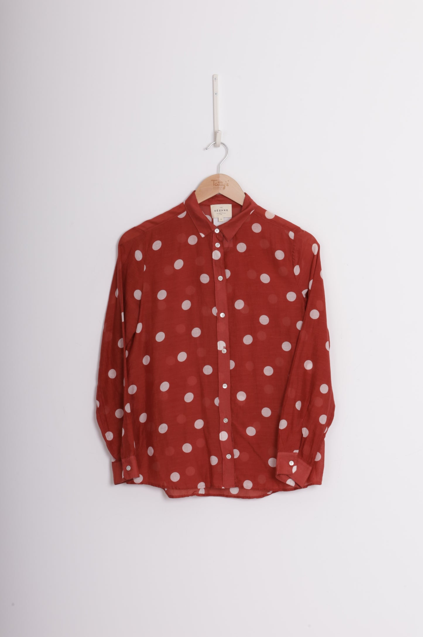 Sezane Womens Red Shirt Size 34