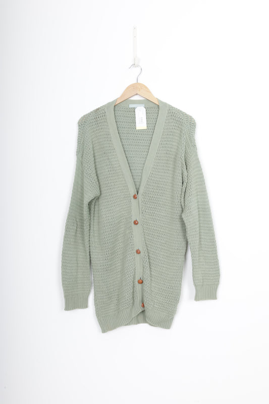 Juliette Hogan Womens Green Cardigan Size M