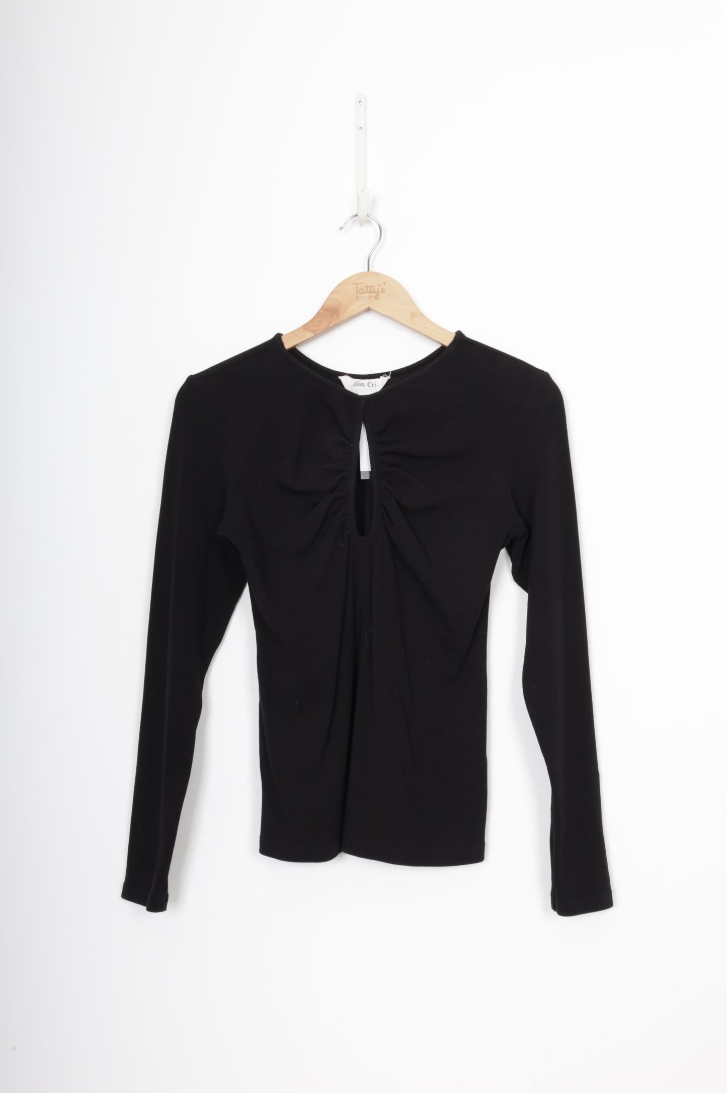 Caitlin Crisp Womens Black Top Size 8
