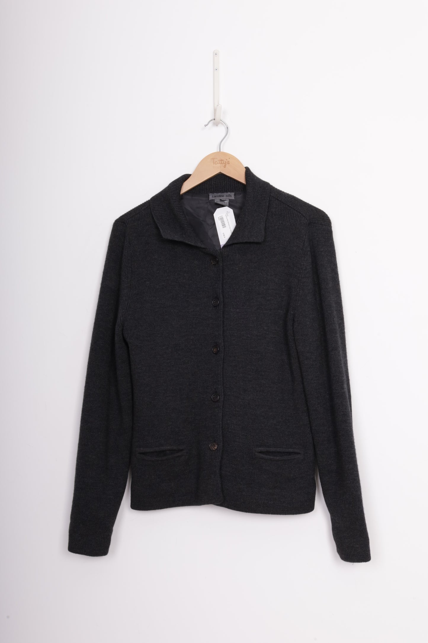 Caroline Sills Womens Grey Cardigan Size 1