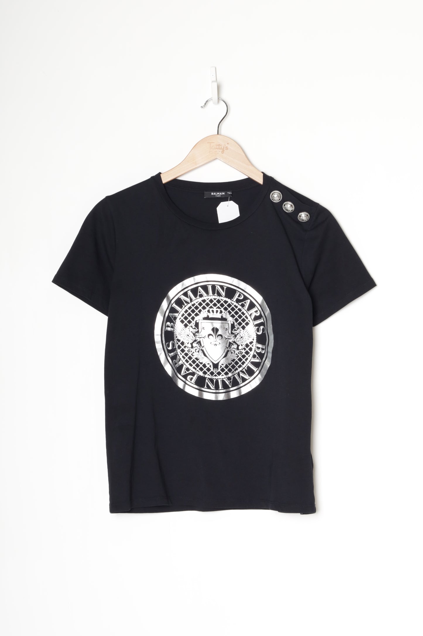 Balmain Womens Black T-shirt Size S