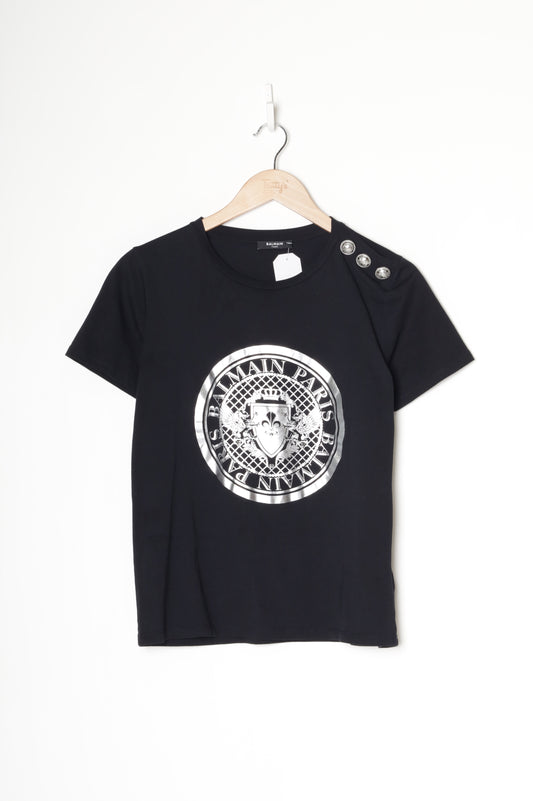 Balmain Womens Black T-shirt Size S
