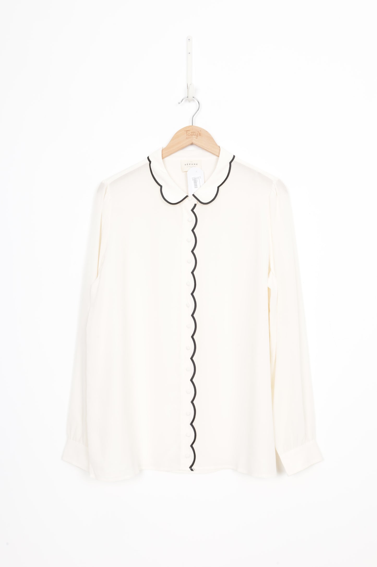 Sezane Womens White Shirt Size 44