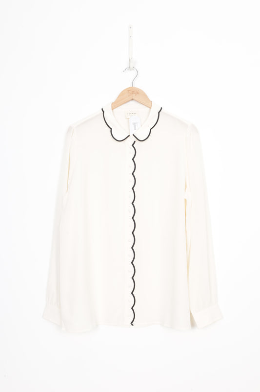 Sezane Womens White Shirt Size 44