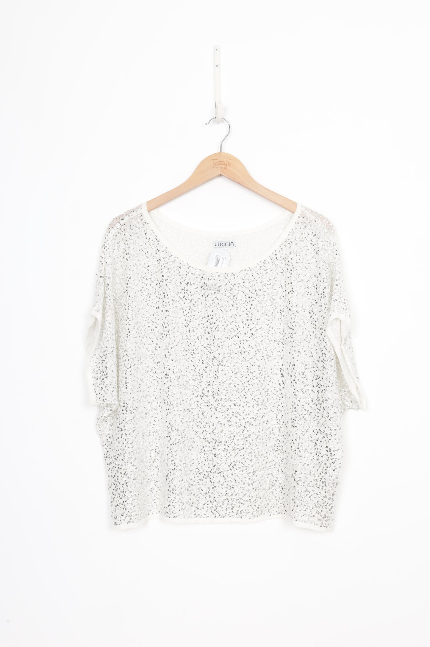 Luccia Womens White Top Size S