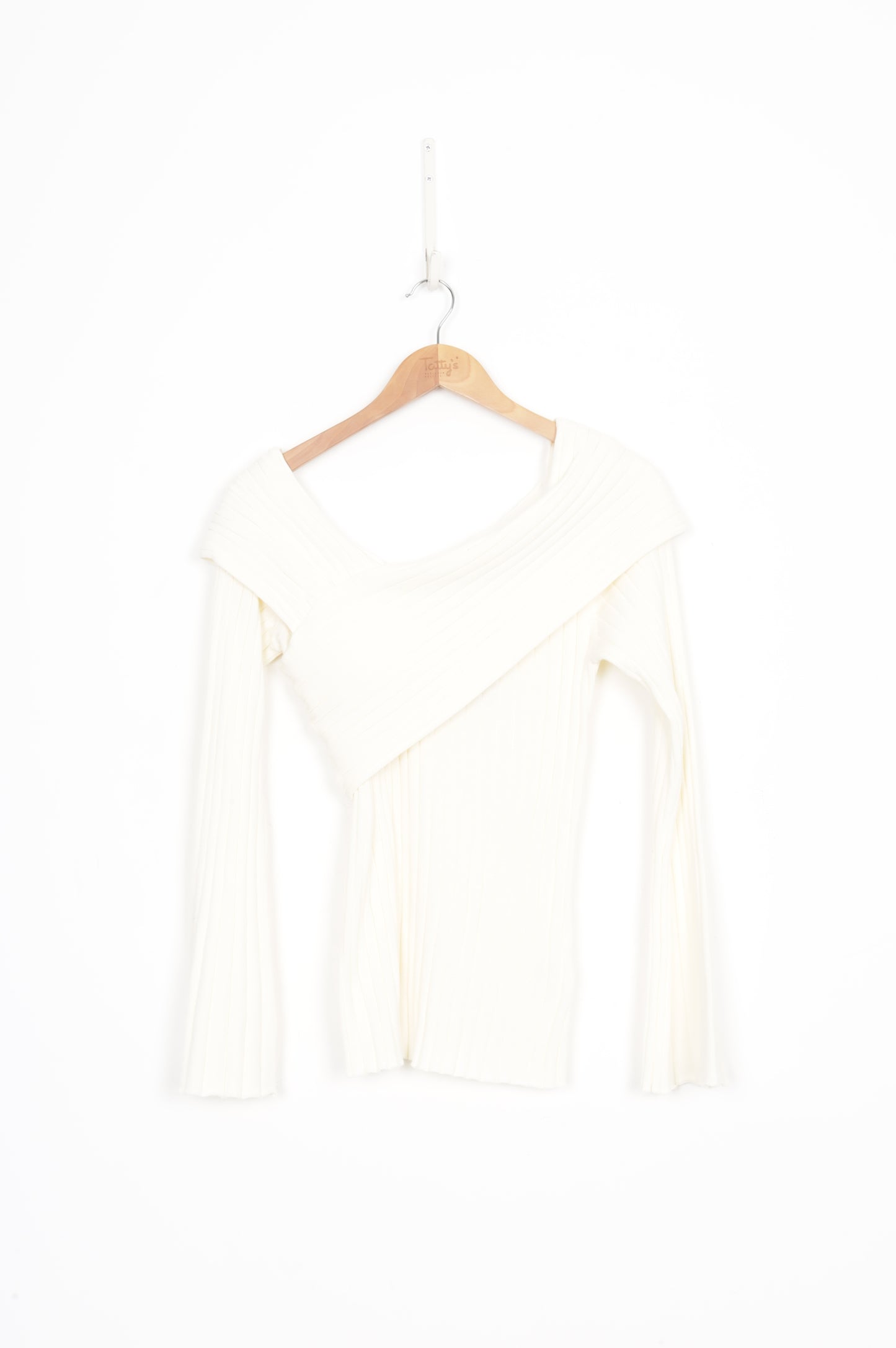 Caitlin Crisp Womens Cream Top Size 12