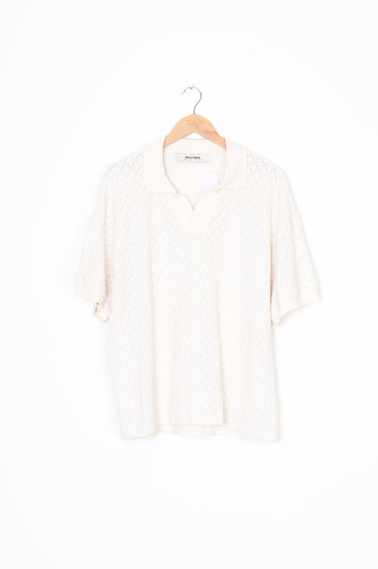 about:blank Mens Cream Top Size M