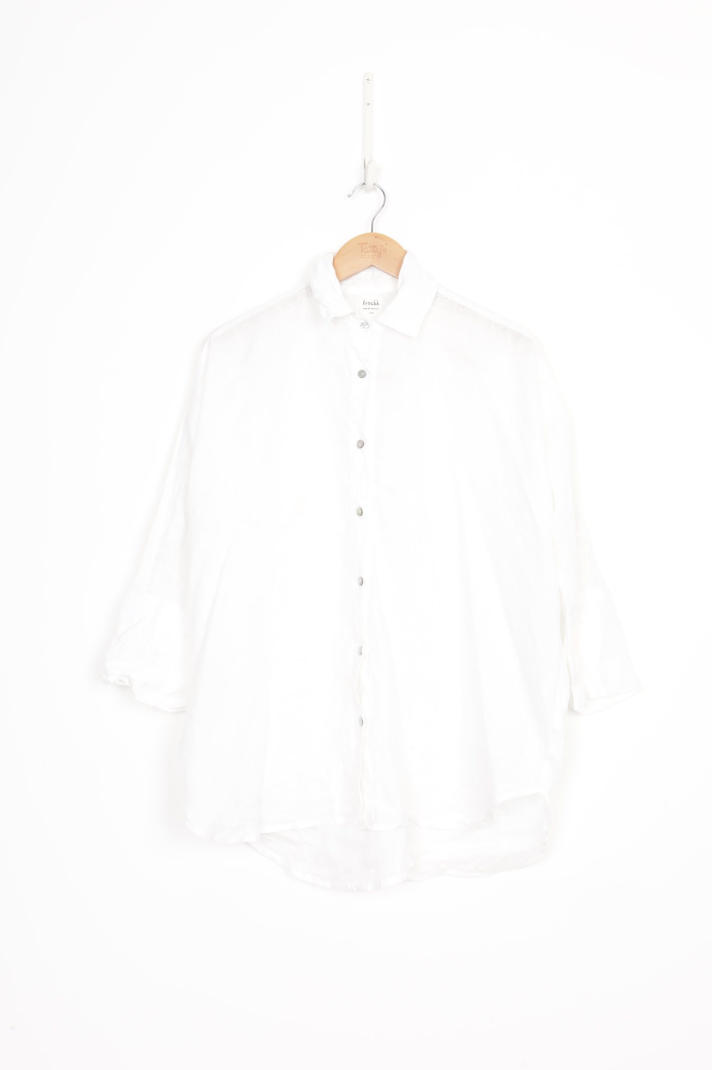 Frockk Womens White Shirt Size S