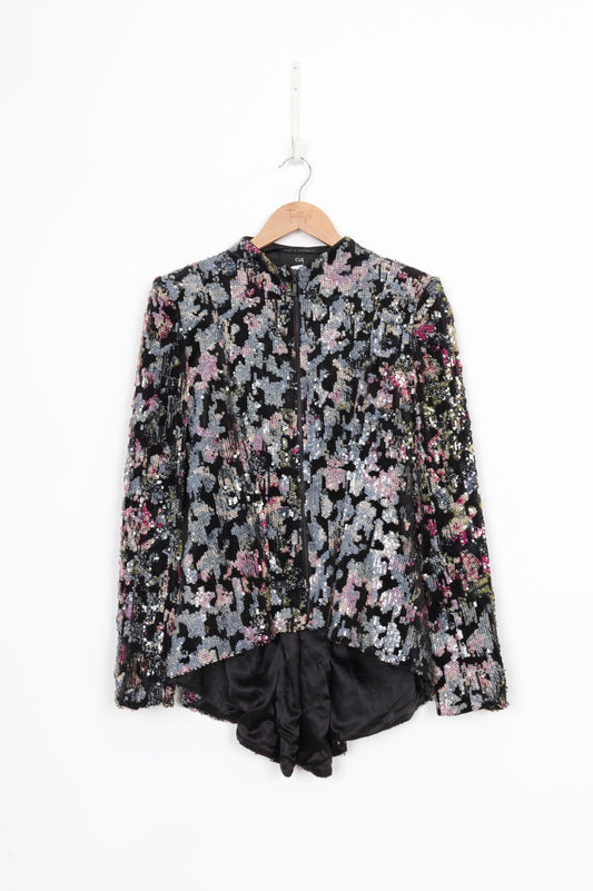 Cue Womens Black Blazer Size 8