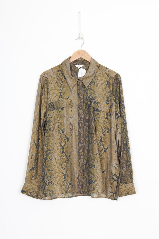 Cue Womens Green Shirt Size 14