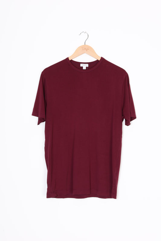 Sunspel Mens Red T-shirt Size L