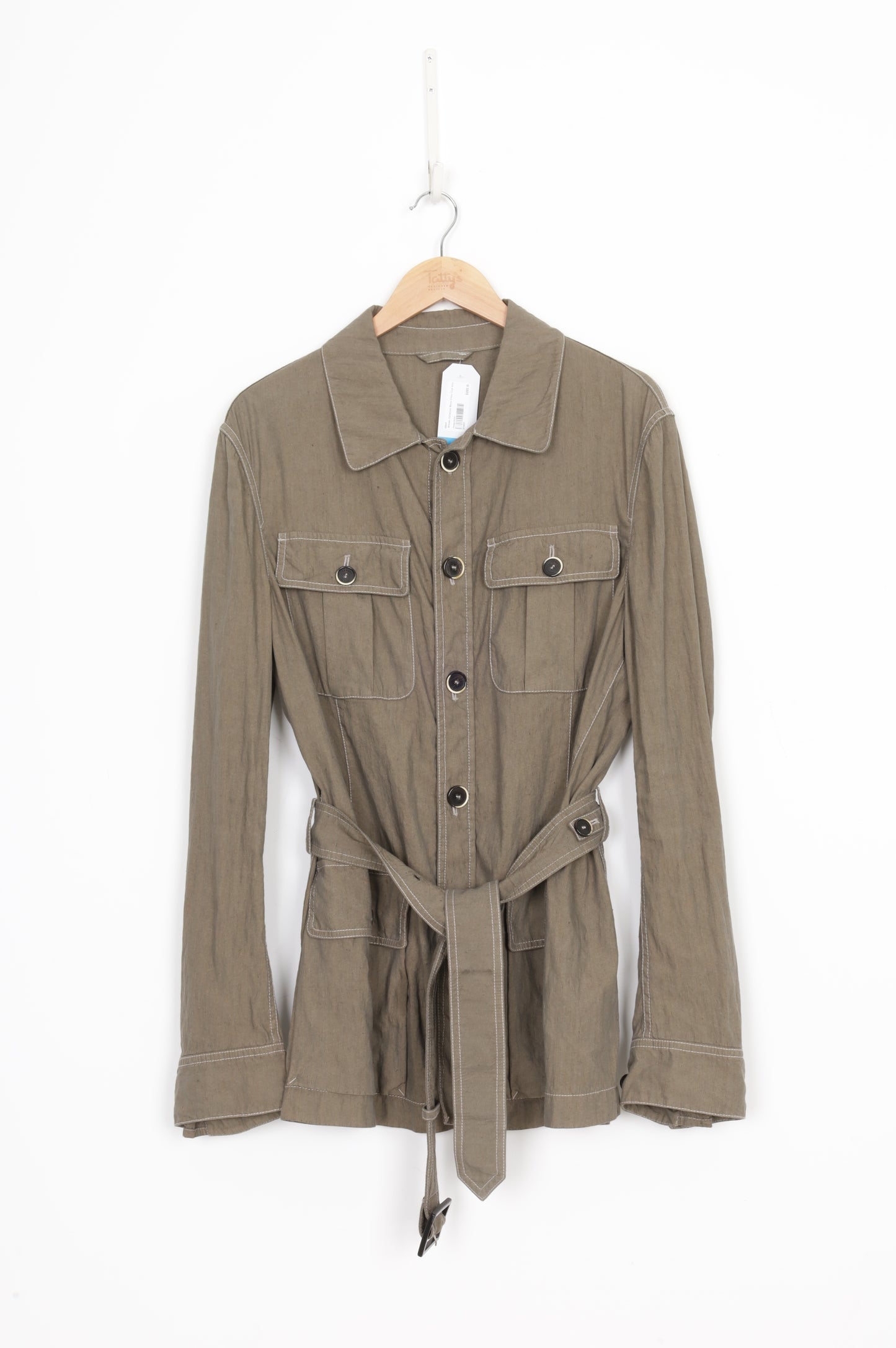 Armani Collezioni Mens Green Coat Size 52