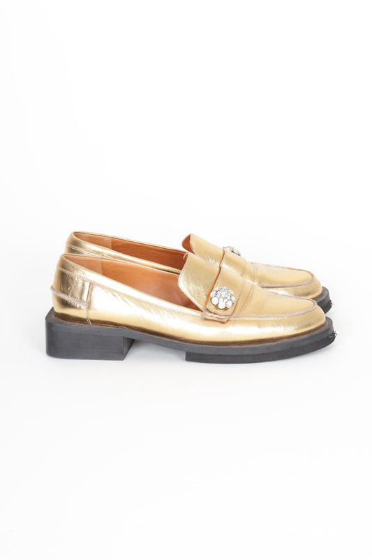 Ganni Womens Gold Shoes Size EU 39