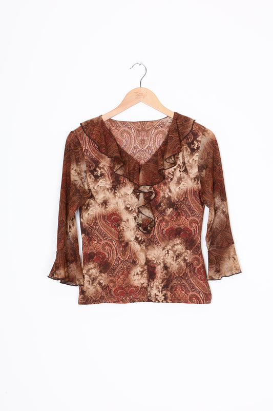 Top Colour Womens Brown Top Size S