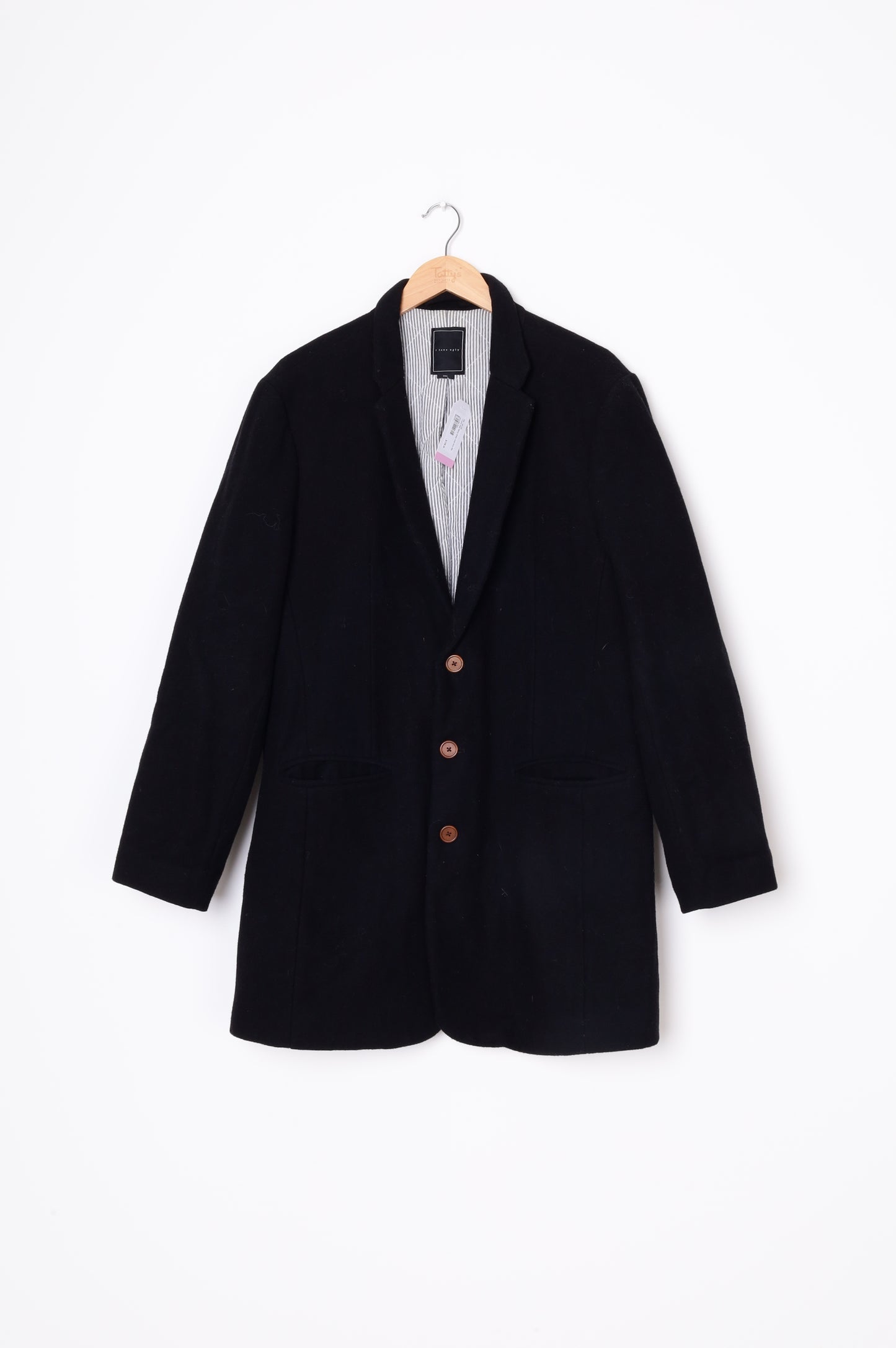 I Love Ugly Mens Black Coat Size XXL