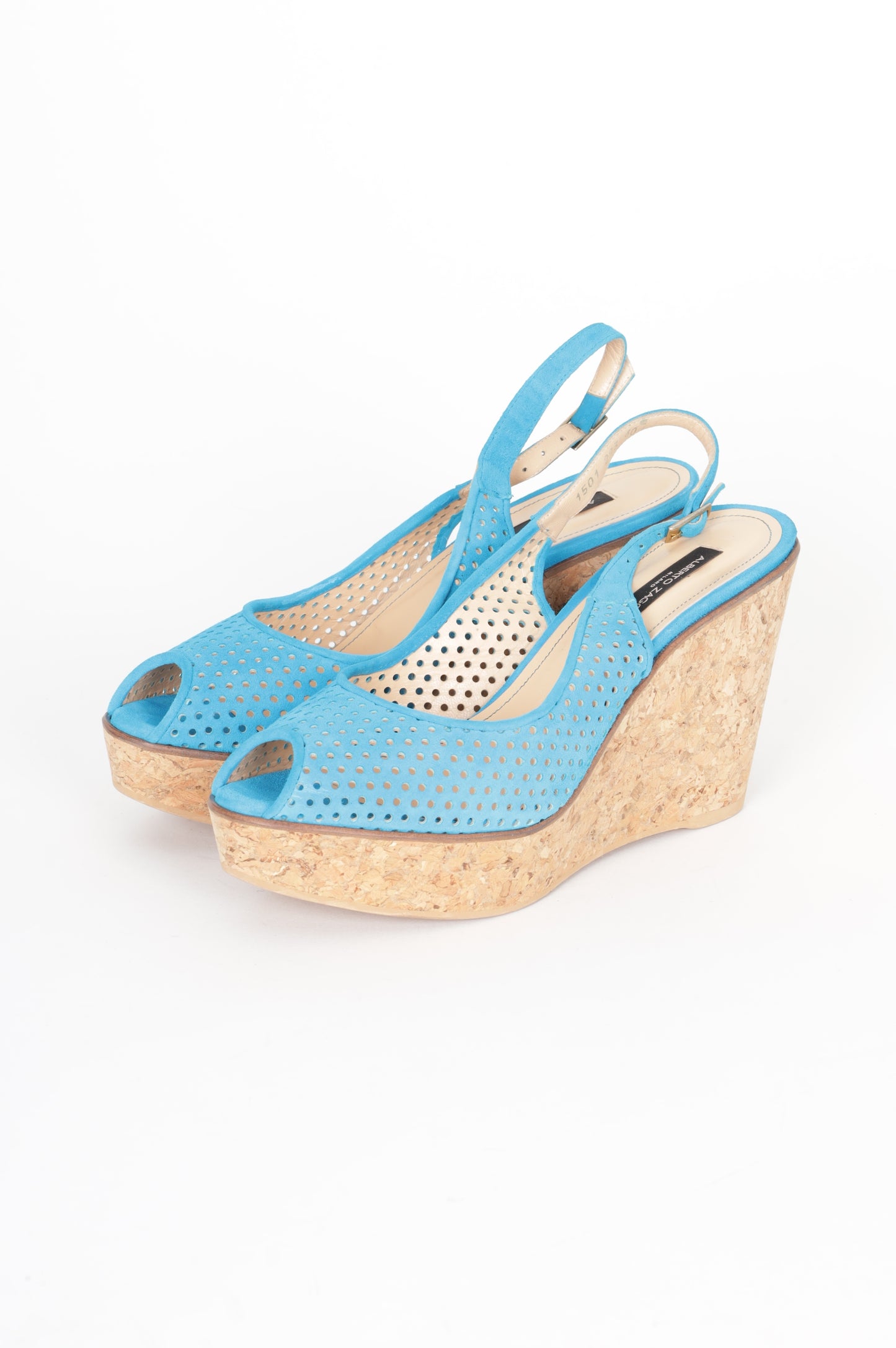Alberto Zago Womens Blue Heels Size EU 40