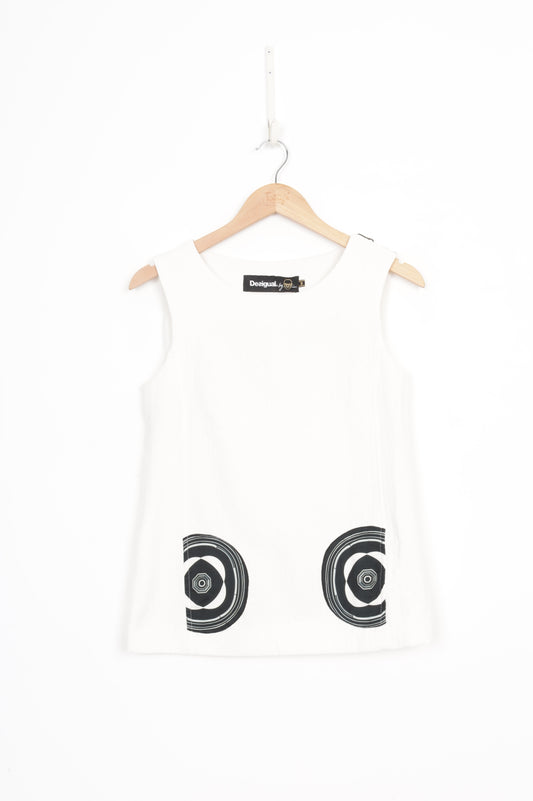 Desigual Womens White Top Size M