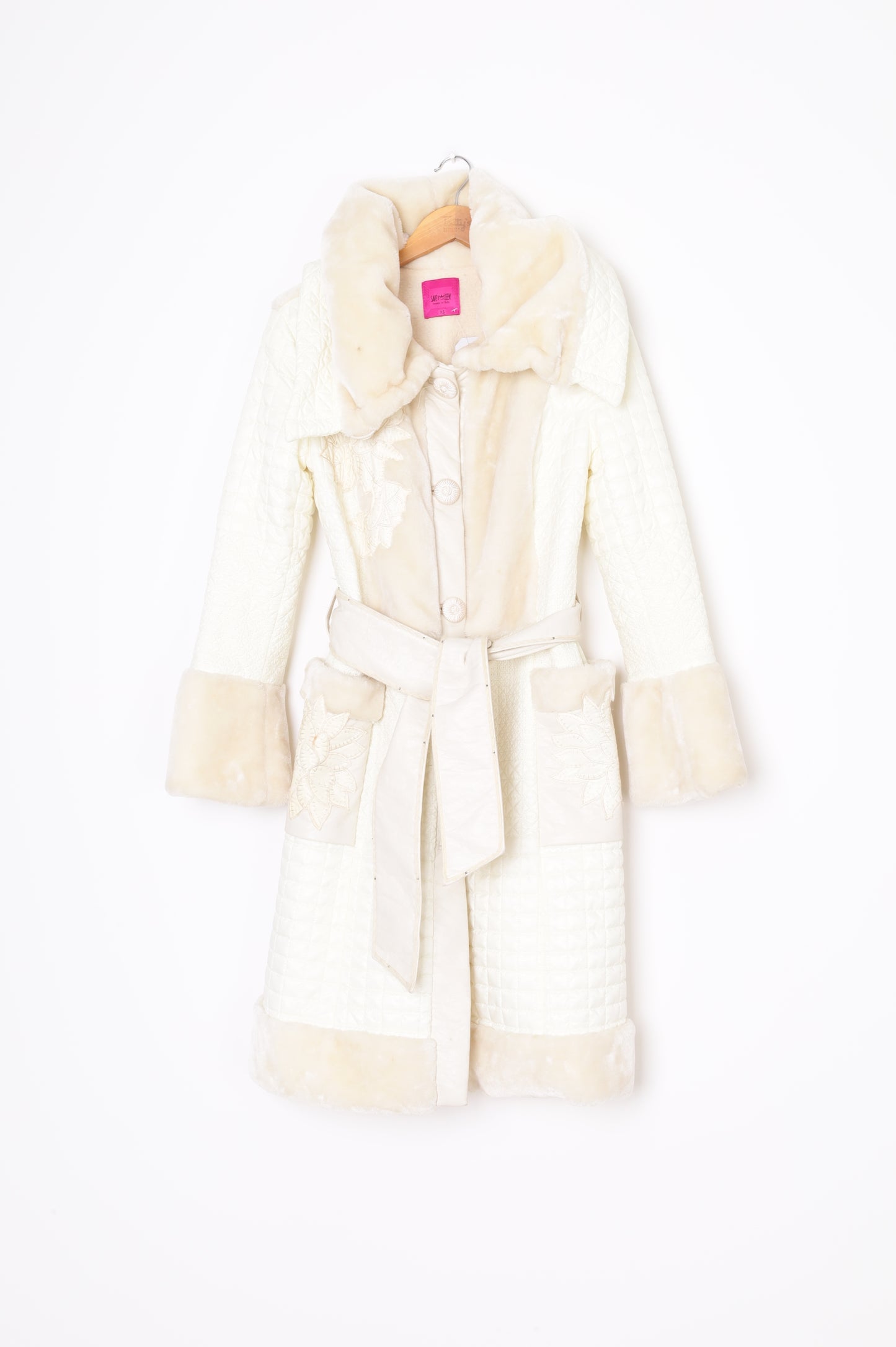 Save the Queen Womens Cream Coat Size XS