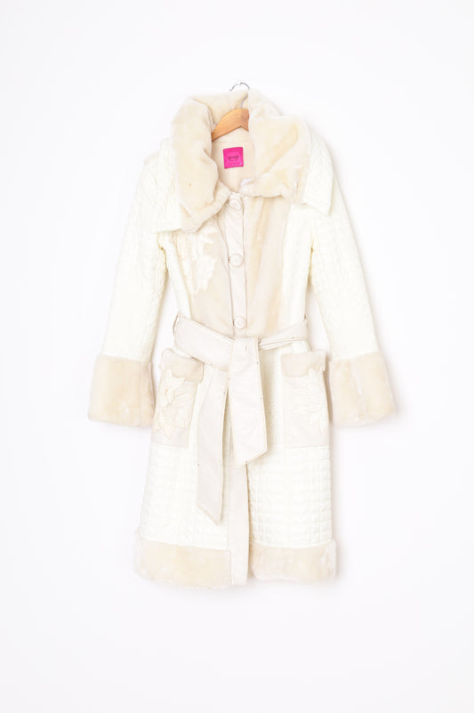 Save the Queen Womens Cream Coat Size XS