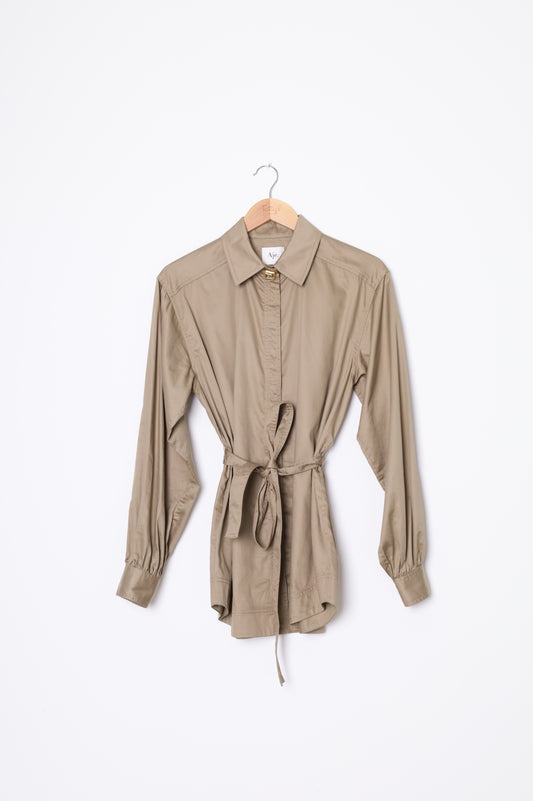 Aje Womens Khaki Shirt Size 8