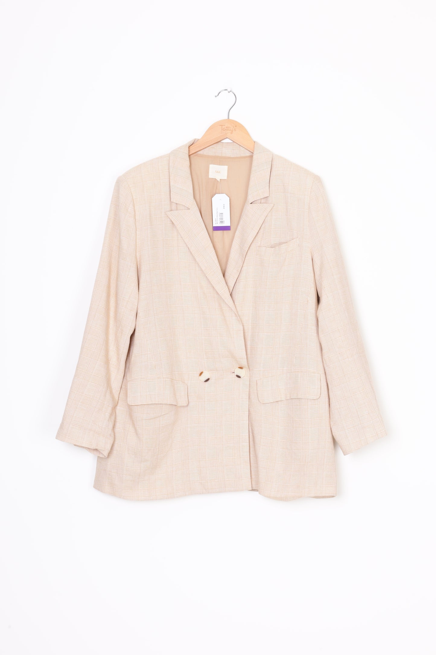 A&C Womens Beige Blazer Size L