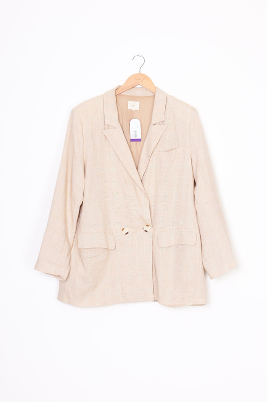A&C Womens Beige Blazer Size L