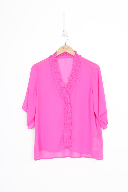 Faithfuly by Moochi Womens Pink Blouse Size 8