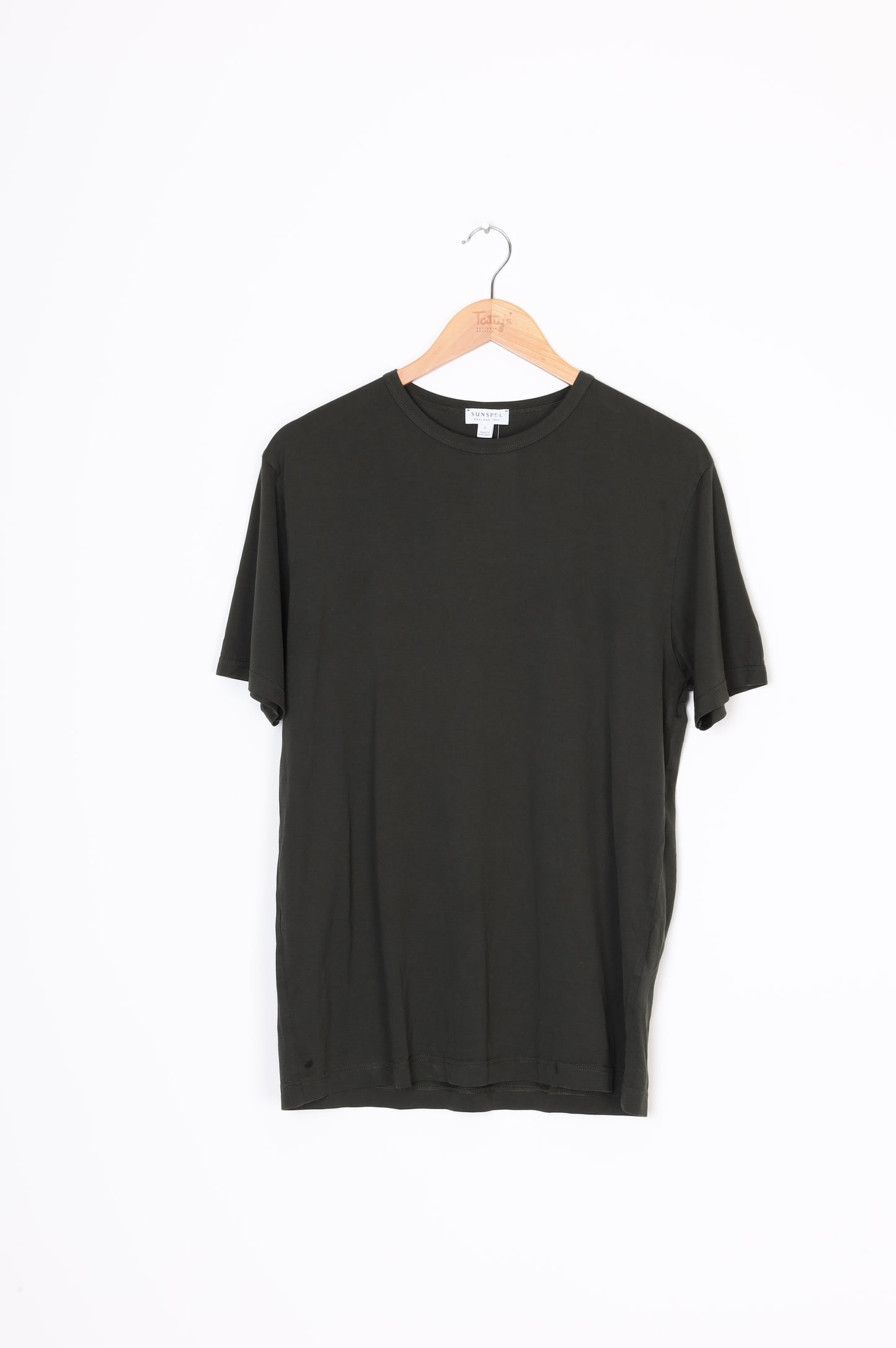 Sunspel Mens Green T-shirt Size L