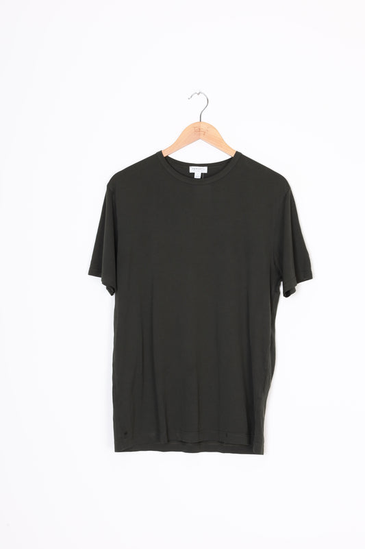 Sunspel Mens Green T-shirt Size L