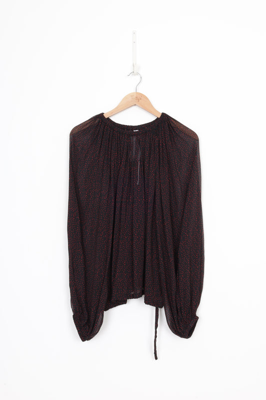ellis Womens Black Blouse Size 8