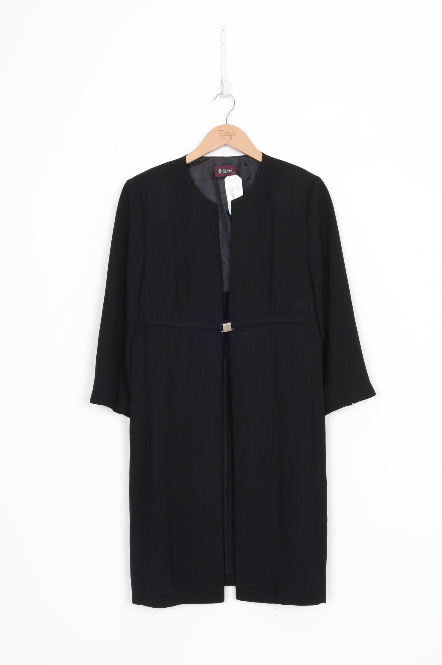 Staxs Womens Black Coat Size 12